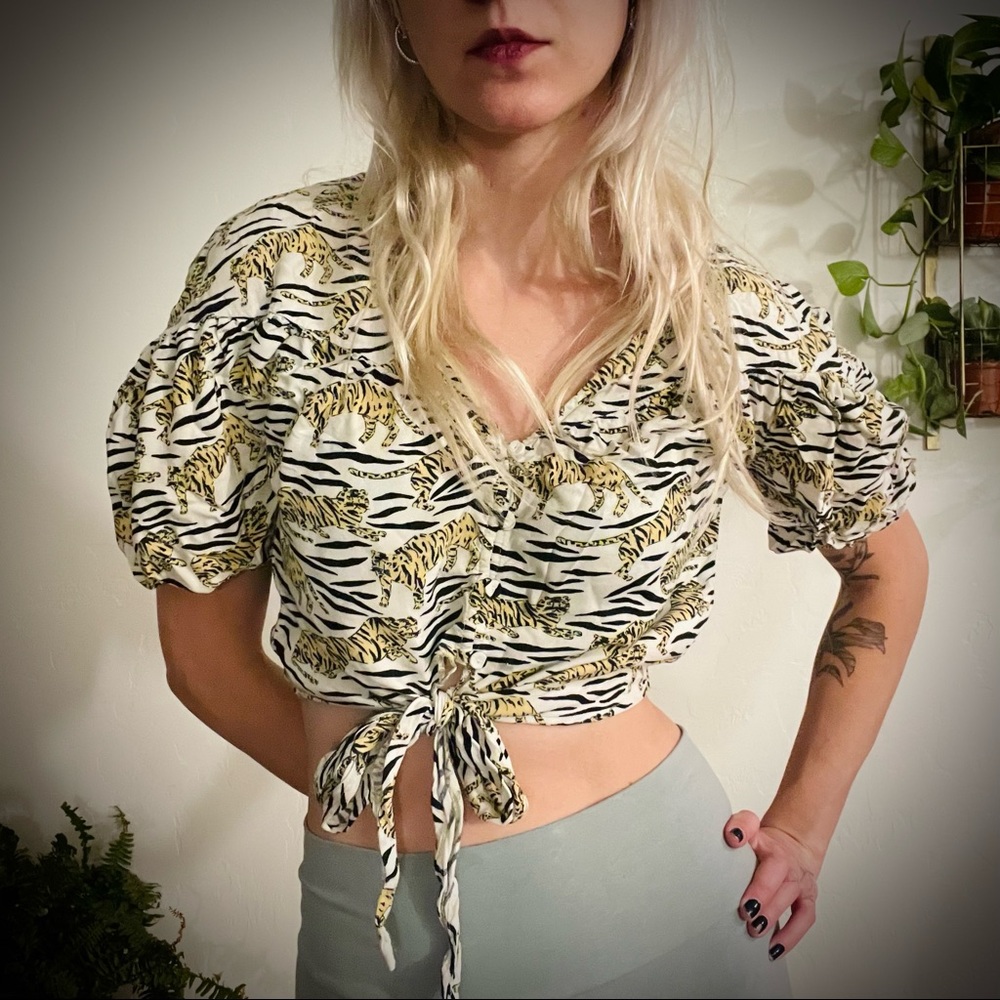 TopShop lion print shirt